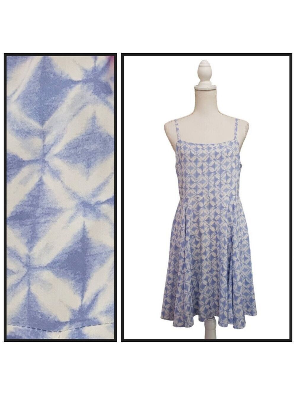 GAP Blue & White Geometric Rayon Sundress | M